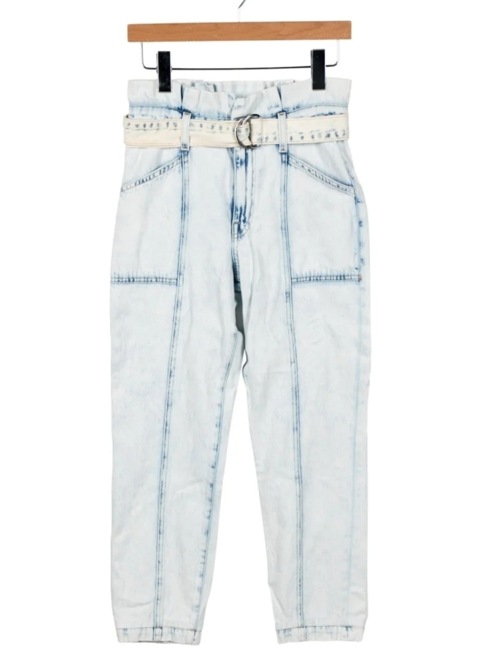 Jonathan Simkhai Standard Ace Paperbag Jeans 24 Organic Cotton Acid Wash Boho 80